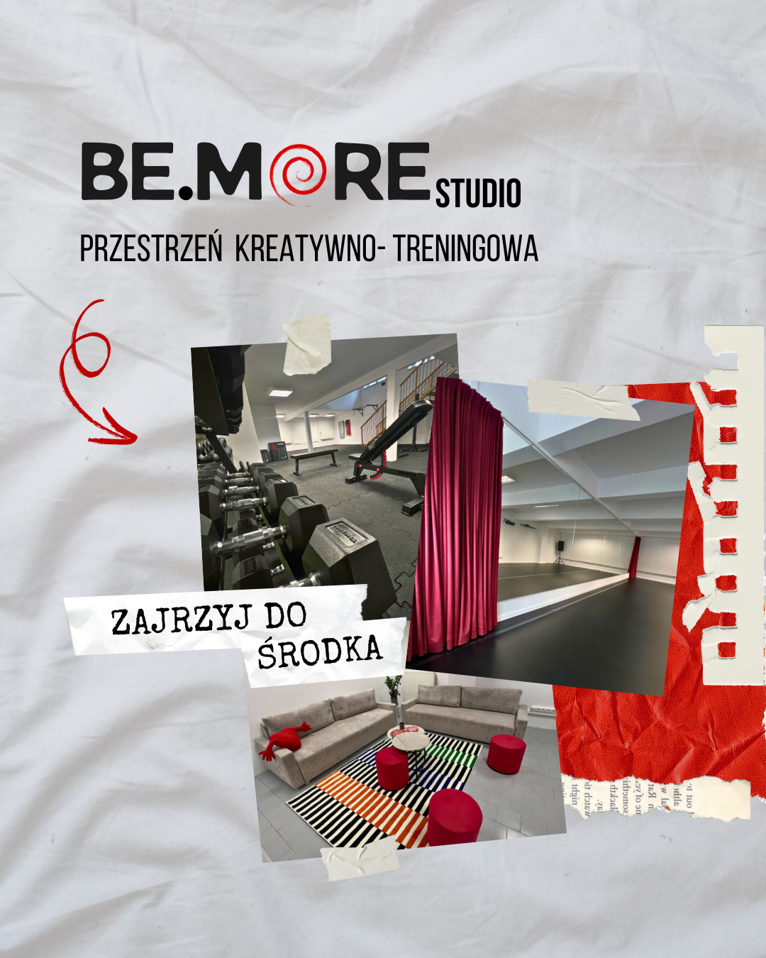 baner główny z mozaiką zdjeć z BE.MORE Studio