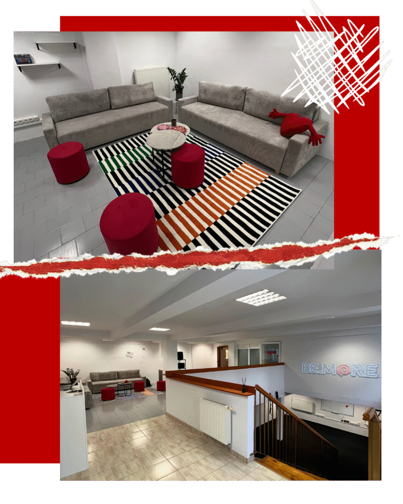 zdjęcia przestrzeni odpoczynku w BE.MORE Studio